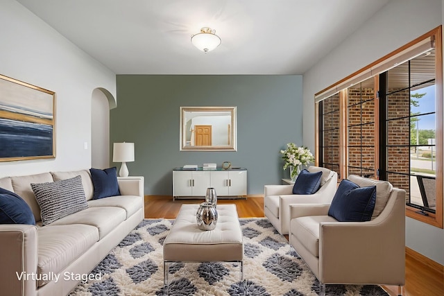 2717 Meadow Path, New Lenox, IL 60451 - living room featuring wood finished floors and arched walkways