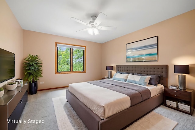 2717 Meadow Path, New Lenox, IL 60451 - bedroom with light colored carpet and a ceiling fan