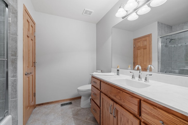 2717 Meadow Path, New Lenox, IL 60451 - bathroom with vanity, tiled shower, tile patterned floors, and a chandelier