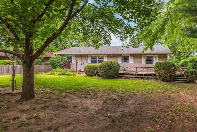 1316 Kirkwood Dr, Pontiac, IL 61764 - back of house with a wooden deck