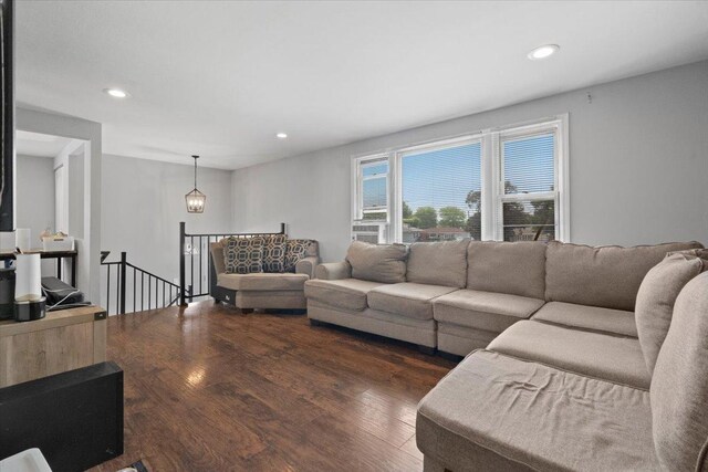 2116 Castle Ct, Waukegan, IL 60087 - living area featuring wood finished floors and recessed lighting