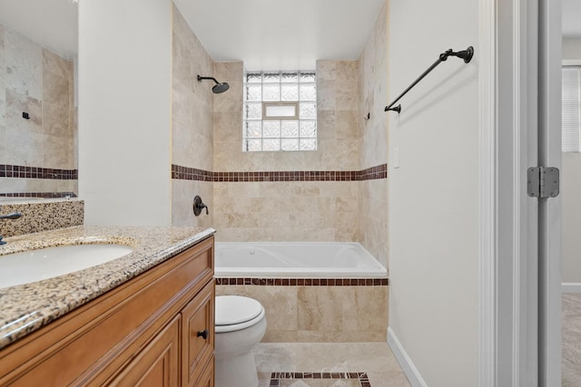 7438 N Hermitage Ave Unit 1E, Chicago, IL 60626 - bathroom featuring vanity, tiled shower / bath combo, and tile patterned floors
