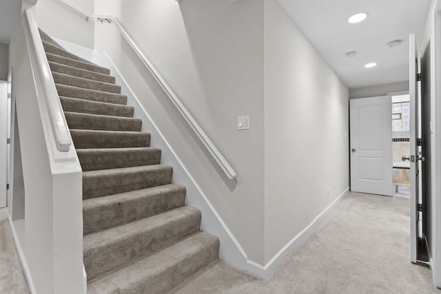 7438 N Hermitage Ave Unit 1E, Chicago, IL 60626 - stairs featuring carpet floors and recessed lighting