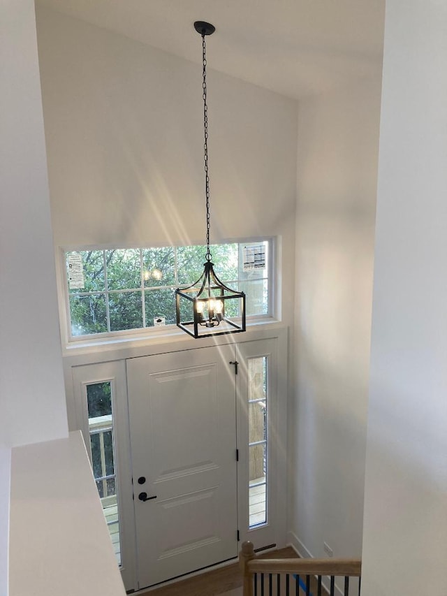 939 Saddle Ridge Dr, Joliet, IL 60432 - foyer entrance featuring a chandelier and plenty of natural light