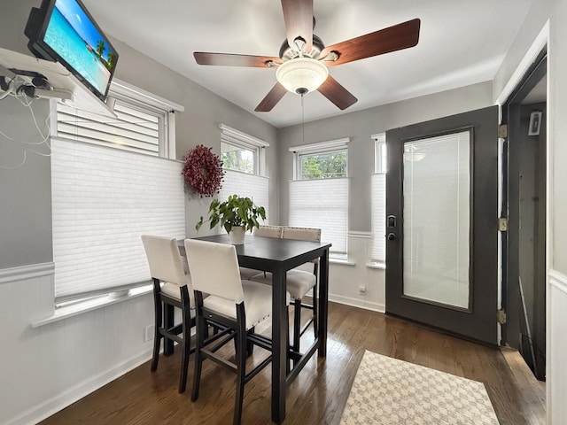 1140 S Harvey Ave, Oak Park, IL 60304 - dining room featuring wood finished floors and ceiling fan