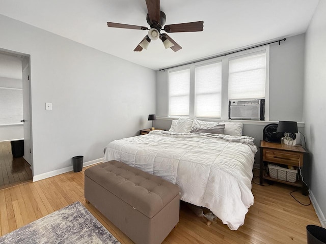 1140 S Harvey Ave, Oak Park, IL 60304 - bedroom featuring light wood finished floors, cooling unit, and ceiling fan