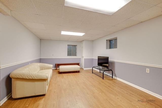 4900 Dukesberry Ln, Hoffman Estates, IL 60010 - sitting room featuring a drop ceiling and wood finished floors