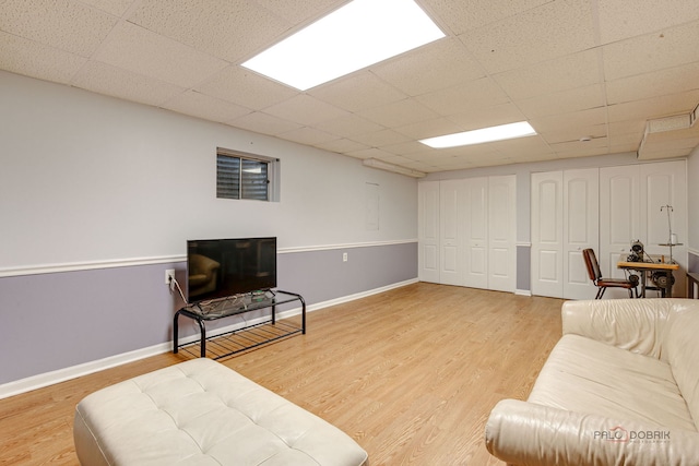 4900 Dukesberry Ln, Hoffman Estates, IL 60010 - living area with wood finished floors and a drop ceiling