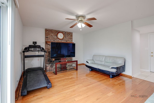 4900 Dukesberry Ln, Hoffman Estates, IL 60010 - living area with ceiling fan and wood finished floors