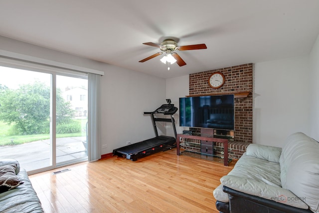 4900 Dukesberry Ln, Hoffman Estates, IL 60010 - living area featuring ceiling fan and wood finished floors