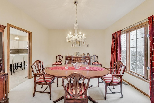 7830 W 157th St, Orland Park, IL 60462 - dining room with a chandelier and light colored carpet