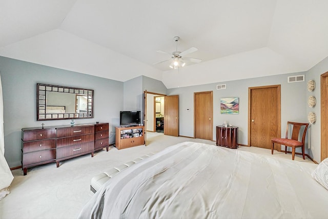 7830 W 157th St, Orland Park, IL 60462 - bedroom featuring lofted ceiling, light carpet, and ceiling fan