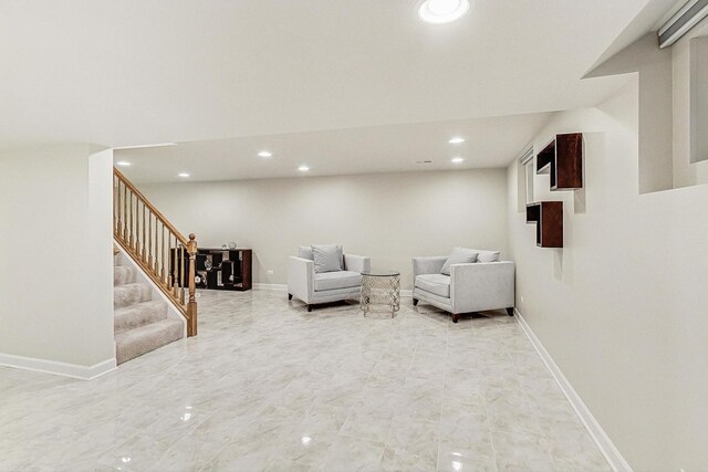 7830 W 157th St, Orland Park, IL 60462 - sitting room with stairway and recessed lighting