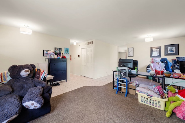 116 Cloverleaf Rd, Matteson, IL 60443 - living room featuring light tile patterned flooring and light colored carpet
