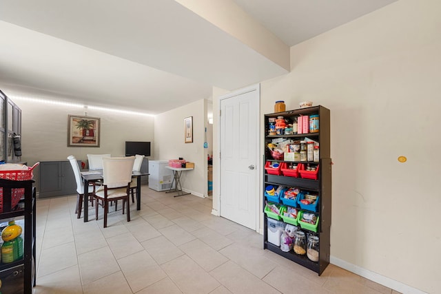 116 Cloverleaf Rd, Matteson, IL 60443 - dining space with light tile patterned flooring and baseboards