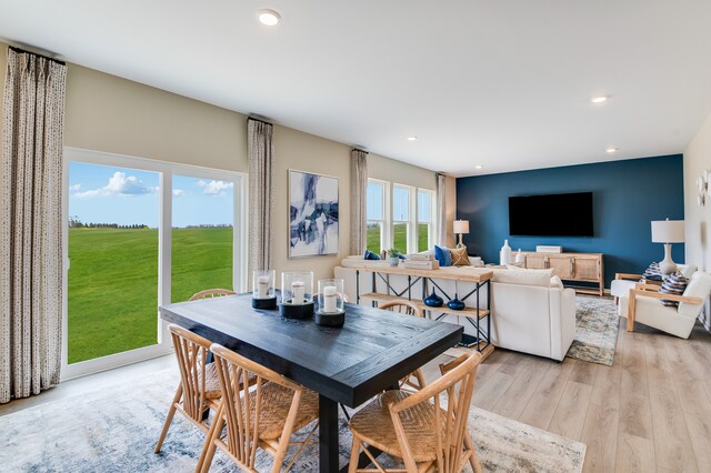 530 S Kincaid St, Maple Park, IL 60151 - dining space with light wood-style flooring and recessed lighting