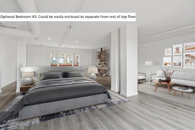 331 S Peoria St Unit Ph6, Chicago, IL 60607 - bedroom with wood finished floors and recessed lighting