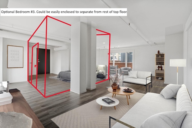 331 S Peoria St Unit Ph6, Chicago, IL 60607 - living area featuring wood finished floors