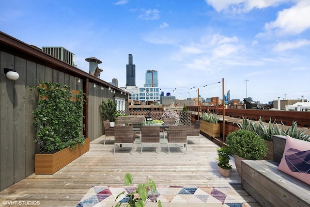 331 S Peoria St Unit Ph6, Chicago, IL 60607 - wooden terrace with a view of city