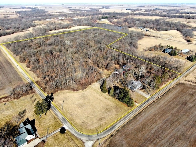 13809 Pine Rd, Dewitt, IL 61735 - aerial view of sparsely populated area featuring property parcel outlined