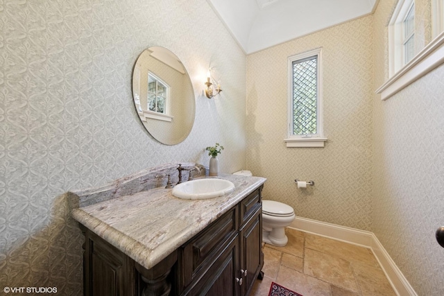 437 N County Line Rd, Hinsdale, IL 60521 - bathroom with vanity and stone tile flooring