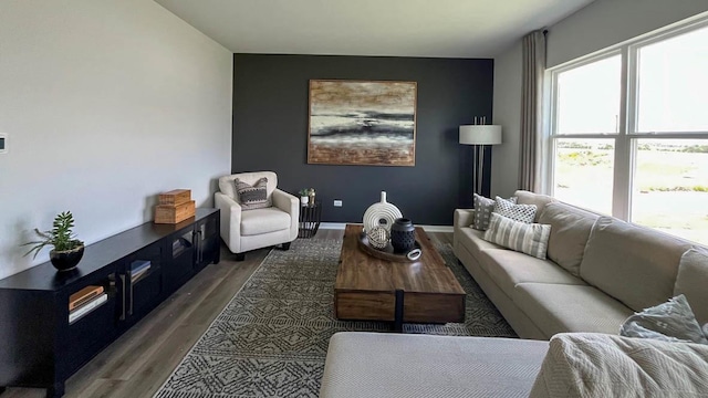 1038 Emerald Dr, Montgomery, IL 60538 - living room with wood finished floors and an accent wall