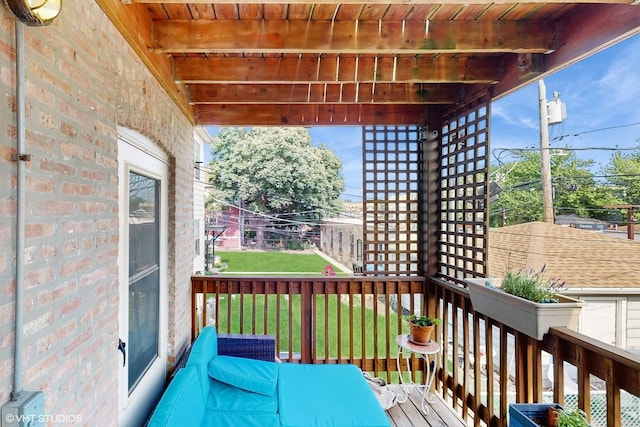 3253 W Leland Ave Unit 2, Chicago, IL 60625 - wooden terrace with a lawn