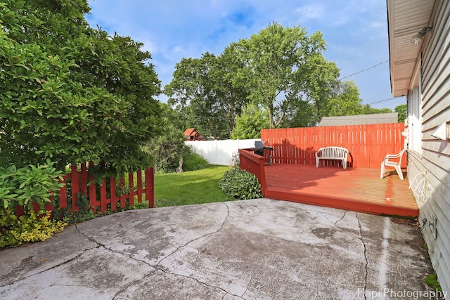 2310 Eastman St, Rolling Meadows, IL 60008 - fenced backyard with a patio area and a wooden deck