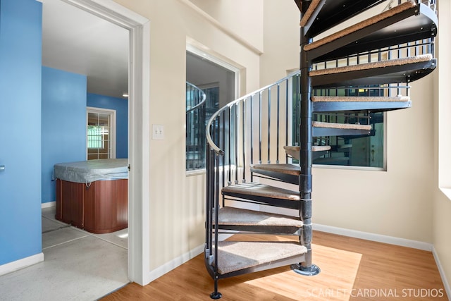 7334 Maridon Rd, Countryside, IL 60525 - stairway with baseboards and wood finished floors