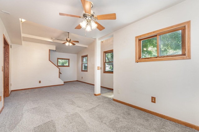 230 Brierhill Dr, Round Lake Park, IL 60073 - carpeted empty room featuring a ceiling fan and vaulted ceiling