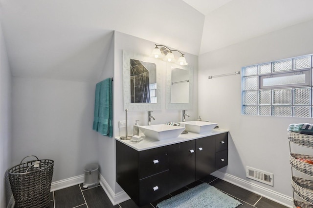 8120 S Luella Ave, Chicago, IL 60617 - full bathroom with vaulted ceiling and double vanity