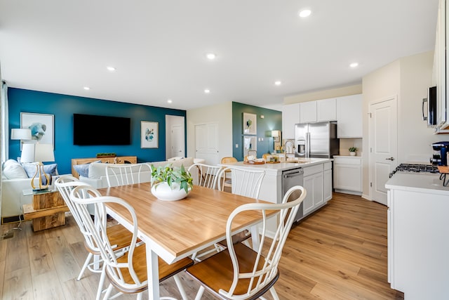 529 S Kincaid St, Maple Park, IL 60151 - dining space with light wood-style floors and recessed lighting