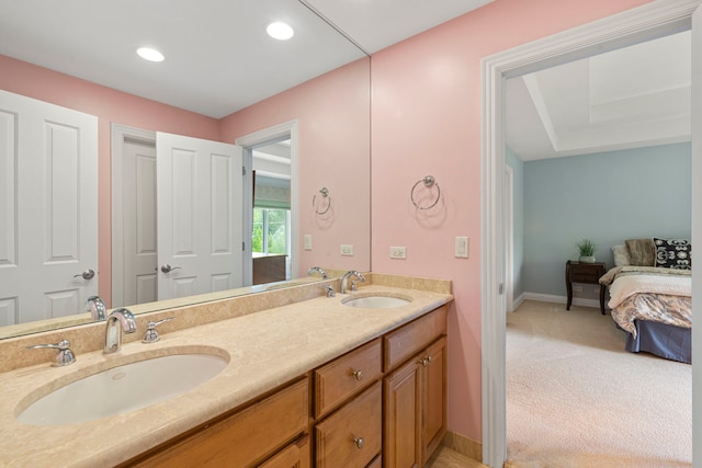 3550 Sorrel Dr, Northbrook, IL 60062 - full bathroom featuring double vanity, ensuite bathroom, and recessed lighting