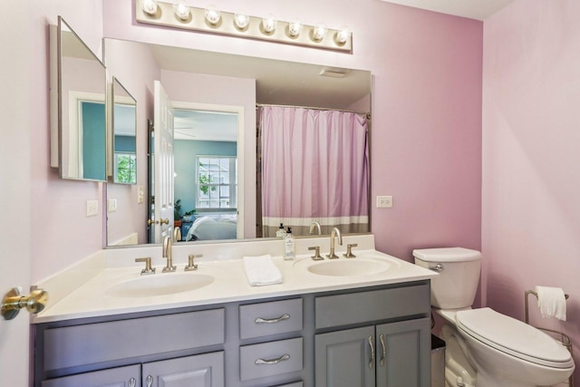 454 Blue Springs Dr, Fox Lake, IL 60020 - ensuite bathroom featuring double vanity and a shower with shower curtain