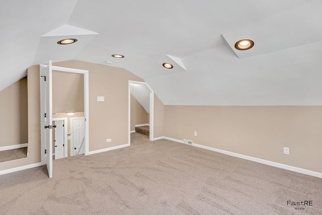 2059 Downey Rd, Homewood, IL 60430 - additional living space with lofted ceiling, carpet floors, and recessed lighting