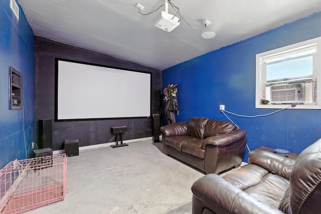 204 Wood St, Wilmington, IL 60481 - home theater with lofted ceiling and concrete floors