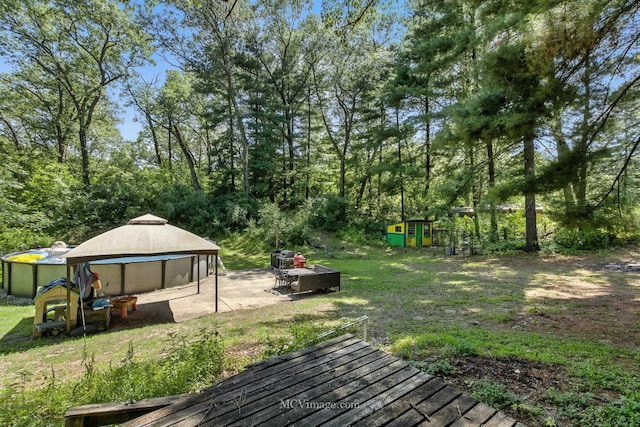 204 Wood St, Wilmington, IL 60481 - view of yard with a gazebo and a patio