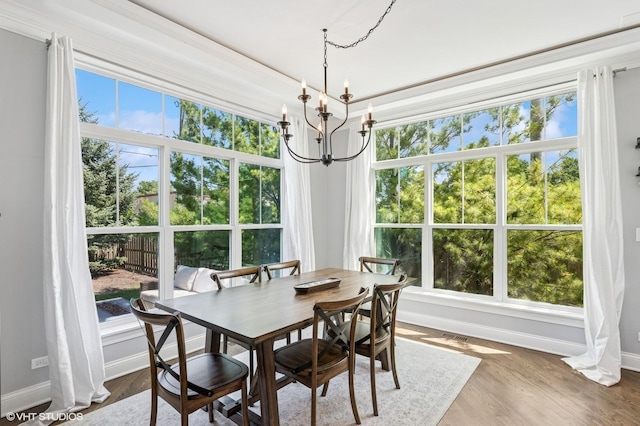 161 N Schubert St, Palatine, IL 60067 - dining space featuring a chandelier and wood finished floors