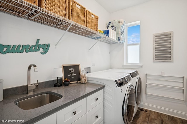 161 N Schubert St, Palatine, IL 60067 - laundry area featuring washer and clothes dryer and dark wood-style floors