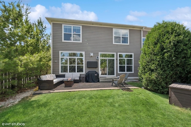 161 N Schubert St, Palatine, IL 60067 - rear view of property featuring outdoor lounge area, a yard, and a patio area