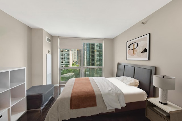 195 N Harbor Dr Unit 709, Chicago, IL 60601 - bedroom with dark wood-style flooring and expansive windows