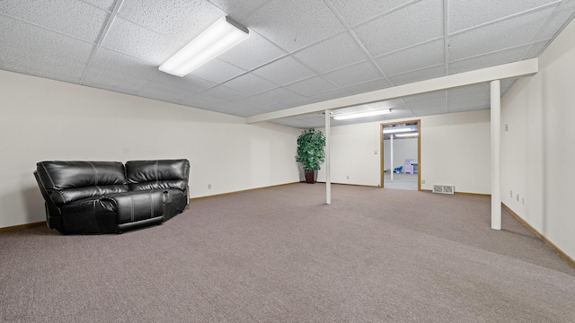5715 Elaine Dr, Rockford, IL 61108 - unfurnished room featuring a paneled ceiling and carpet flooring
