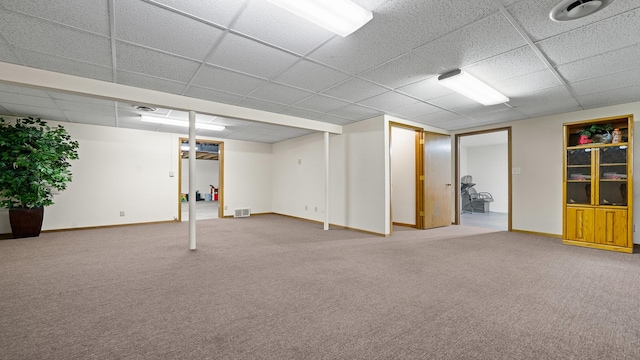 5715 Elaine Dr, Rockford, IL 61108 - finished basement featuring a drop ceiling and carpet floors