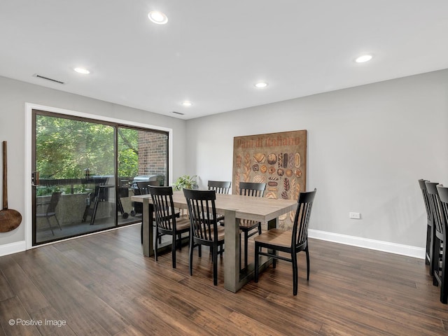 1401 Burr Oak Rd Unit 312B, Hinsdale, IL 60521 - dining room with dark wood-style floors and recessed lighting