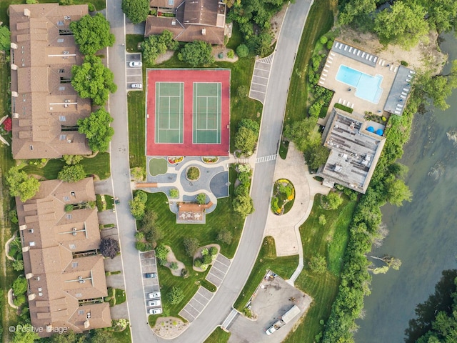 1401 Burr Oak Rd Unit 312B, Hinsdale, IL 60521 - aerial view of property and surrounding area with a pool