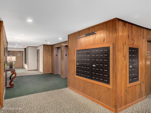 1401 Burr Oak Rd Unit 312B, Hinsdale, IL 60521 - surrounding community with mail area, recessed lighting, and wood walls
