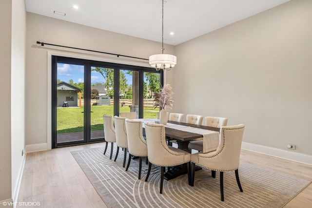 2104 Shermer Rd, Northbrook, IL 60062 - dining space featuring a chandelier, light wood-type flooring, and recessed lighting