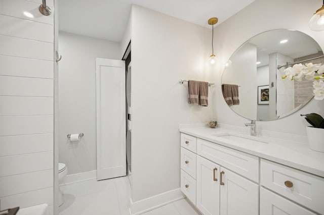 3801 Mission Hills Rd Unit 510, Northbrook, IL 60062 - bathroom featuring vanity, tile patterned flooring, and a shower with curtain