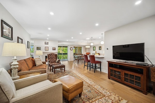3801 Mission Hills Rd Unit 510, Northbrook, IL 60062 - living room with light wood-style flooring and recessed lighting