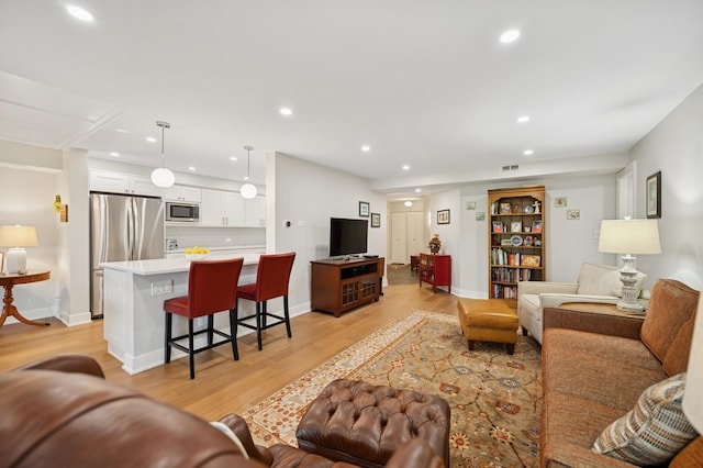 3801 Mission Hills Rd Unit 510, Northbrook, IL 60062 - living room with light wood-type flooring and recessed lighting